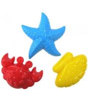Формочки (краб №2 + морская звезда №2 + ракушка №2) (в пакете)