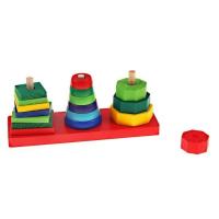 Пирамидка, фигуры на основании, 3 шт