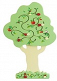 Дидактическая панель "Дерево с яблоками"
