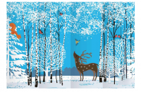 Декорация (задник сцены) "Зимний лес"