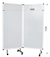 Ширма медицинская 2 секции на колесах