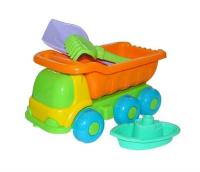 Набор №267: "Кеша" самосвал + лопатка №5, грабельки №5, кораблик "Юнга"