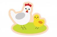 Декорация "Курица и цыпленок" 78х58 см