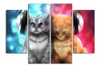 Модульная картина "Музыкальные котики"