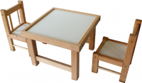 Стол со стульями для кукол, деревянные