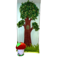 Декорация "Дерево на сетке с грибом"