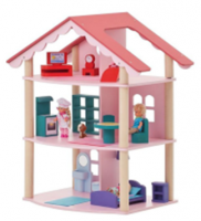 Трёхэтажный домик для куклы «Семья повара» с 14 предметами мебели