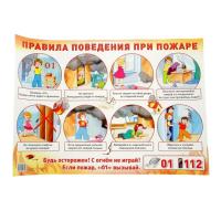 Плакат "Правила поведения при пожаре"