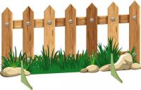 Декорация "Забор с травой и камешками"