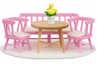 Кукольная мебель Смоланд Обеденный уголок розовый