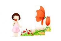 Модульная картина "Девочка и цветок"