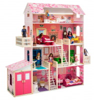 Кукольный домик "Нежность" (с мебелью)