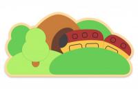 Декоративная арка "Игрушечный поезд" 78х38 см